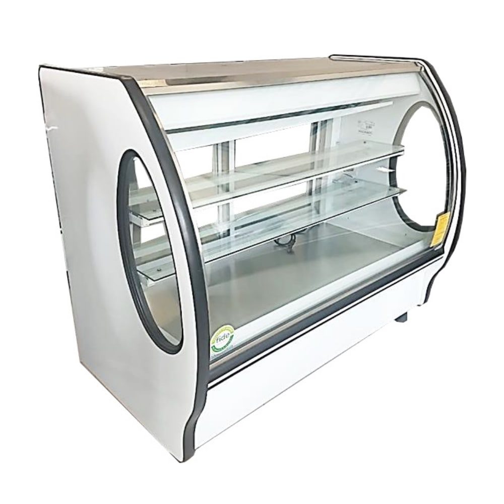 Masser RHNVCT-1500-ECR Vitrina Pastelera Cristal Curvo Entrepaños Cristal Templado 150 cm