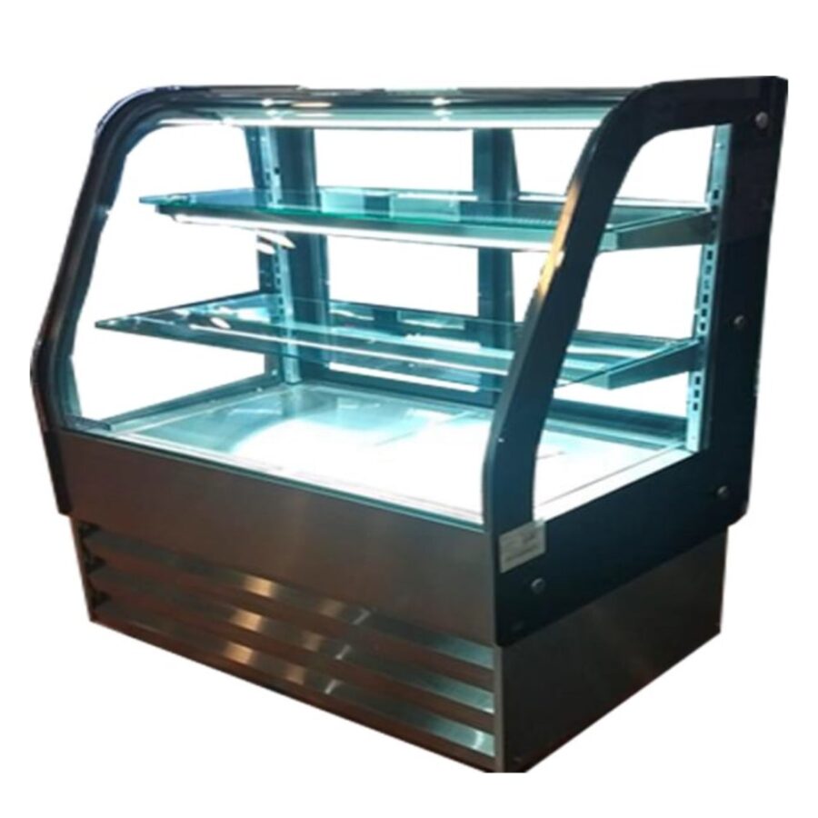 Masser RHNVCT-2000-FGD Vitrina Pastelera Cristal Curvo Full Glass Doble Curva Entrepaños Cristal Templado 200 cm