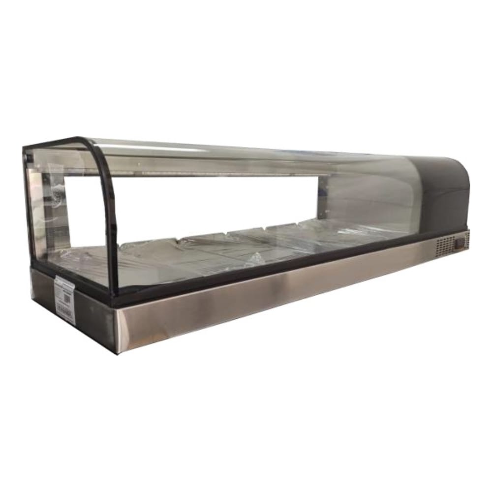 Masser RHNVSH-1500 Vitrina para Sushi Cristal Curvo Para 6 insertos 150 cm