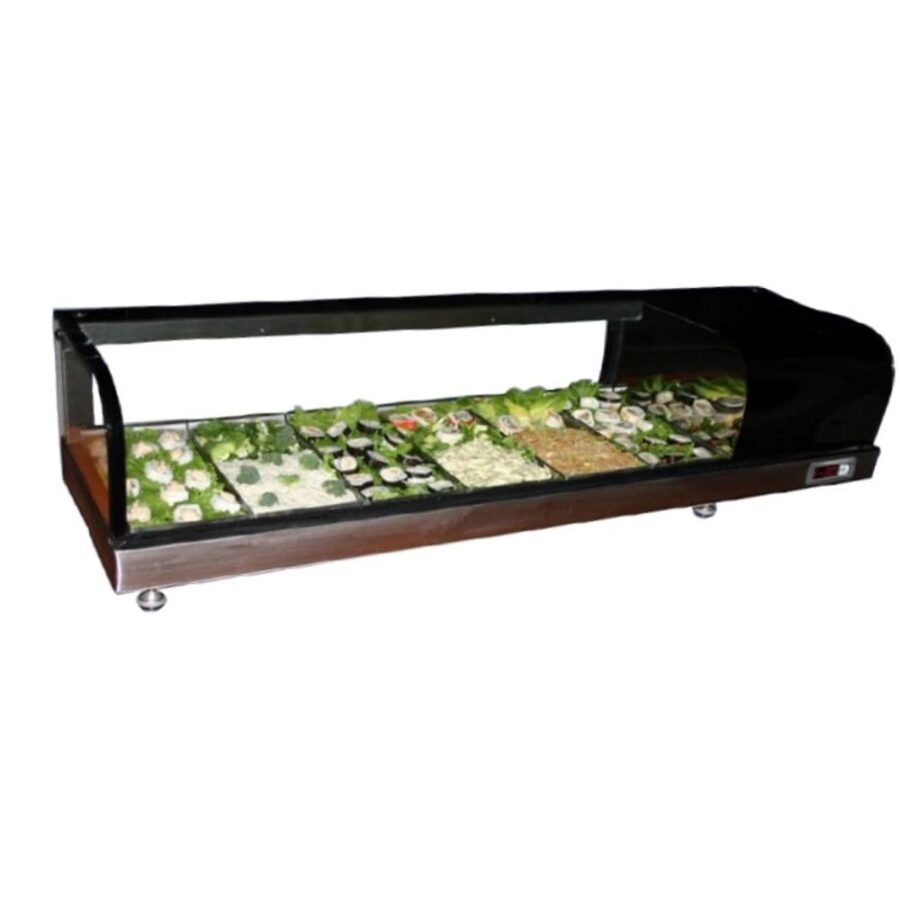 Masser RHNVSH-2000 Vitrina para Sushi Cristal Curvo Para 8 insertos 186 cm