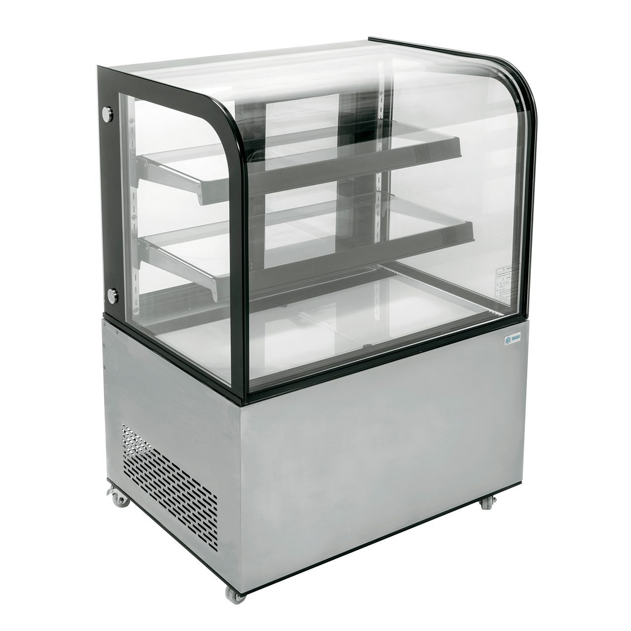 Migsa ARC-270Y Vitrina Refrigerada De Piso Cristal Curvo Acero Inoxidable 270 litros 91.5 cm