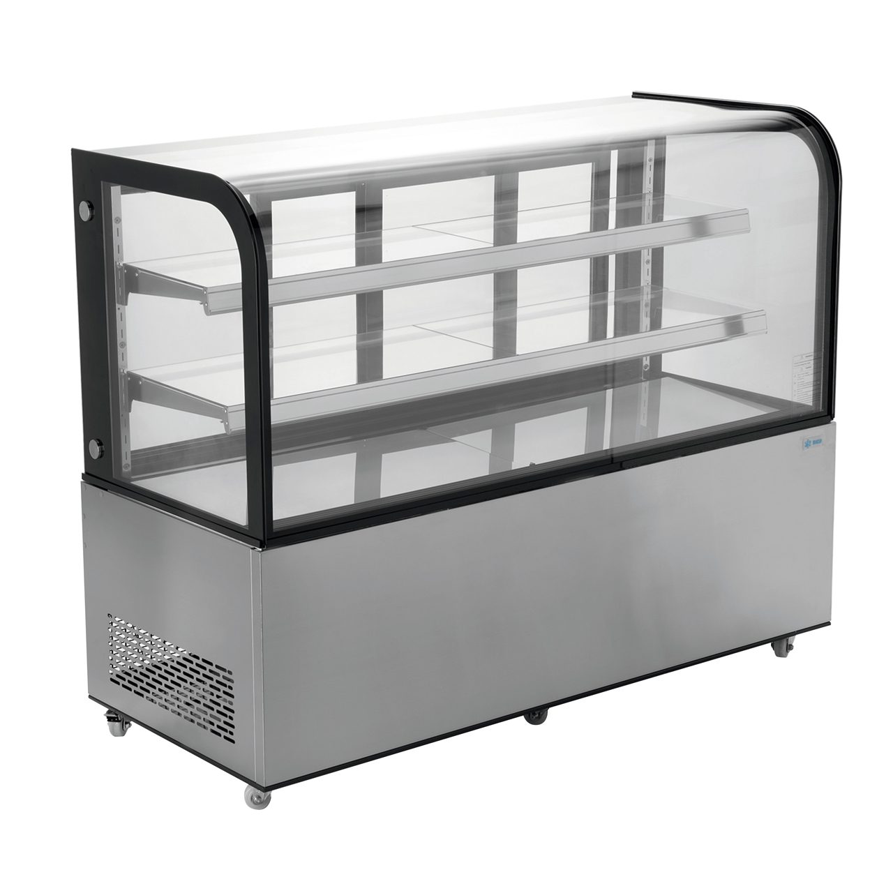 Migsa ARC-470Y Vitrina Refrigerada De Piso Cristal Curvo Acero Inoxidable 500 litros 151.5 cm