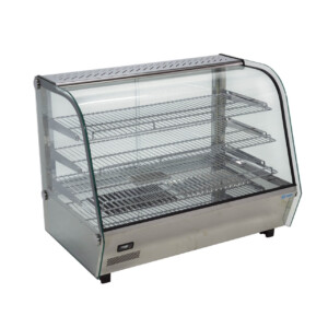 Migsa RTR-160L Vitrina Caliente Sobre Mostrador Cristal Curvo Acero Inoxidable 160 litros 85.6 cm