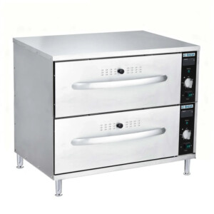 Migsa HW-82 Calentador De Alimentos Eléctrico 2 Cajones Acero Inoxidable 120 v