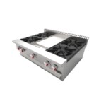 Drago CG-40P Combinado Plancha Parrilla 4 Quemadores Gas Acero Inoxidable