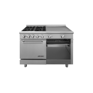 Drago CG-41PD Estufa Con Horno Plancha Doble Gratinador 4 Quemadores Gas Acero Inoxidable