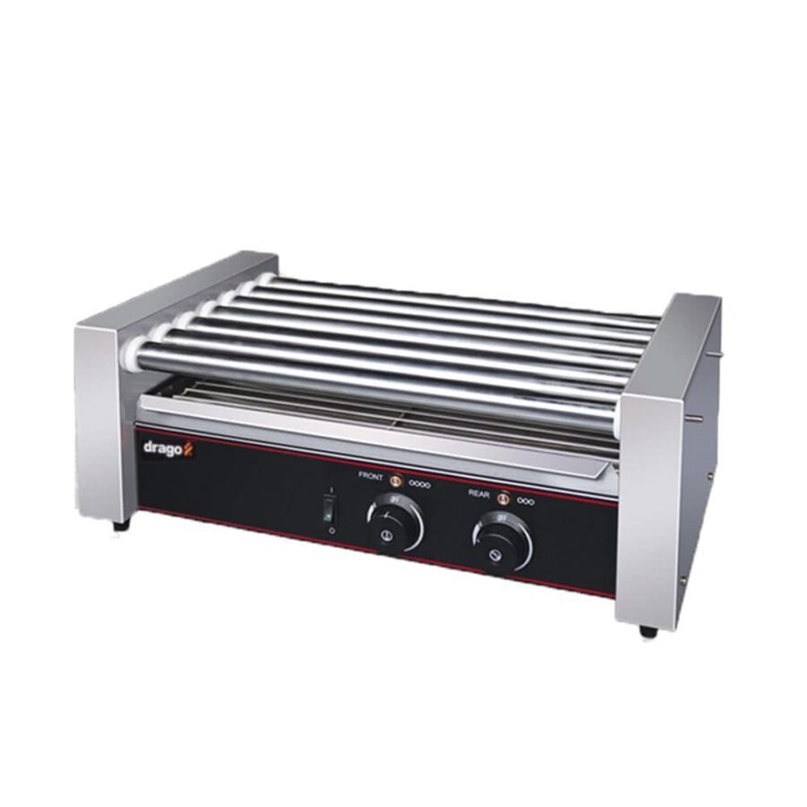 Drago HD-07 Rolador De Hot Dog Con 7 Rodillos 18 Piezas Acero Inoxidable 110 v