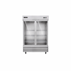Icehaus RV-2PC-SS-01 Refrigerador Vertical 2 Puertas Cristal Acero Inoxidable 47 Pies Cúbicos