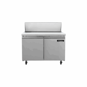 Icehaus ME-2P-SS-01 Mesa Refrigerada Para Ensaladas 2 Puertas Sólidas Acero Inoxidable 13 Pies Cúbicos 120 Cm