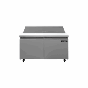 Icehaus ME-2P-SS-02 Mesa Refrigerada Para Ensaladas 2 Puertas Sólidas Acero Inoxidable 17 Pies Cúbicos 153 Cm