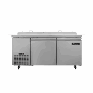 Icehaus MP-2P-SS-02 Mesa Para Preparación De Pizzas 2 Puertas Sólidas Acero Inoxidable 16 Pies Cúbicos