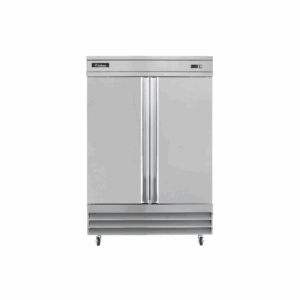 Icehaus RV-2PS-SS-01 Refrigerador Vertical 2 Puertas Sólidas Acero Inoxidable 47 Pies Cúbicos