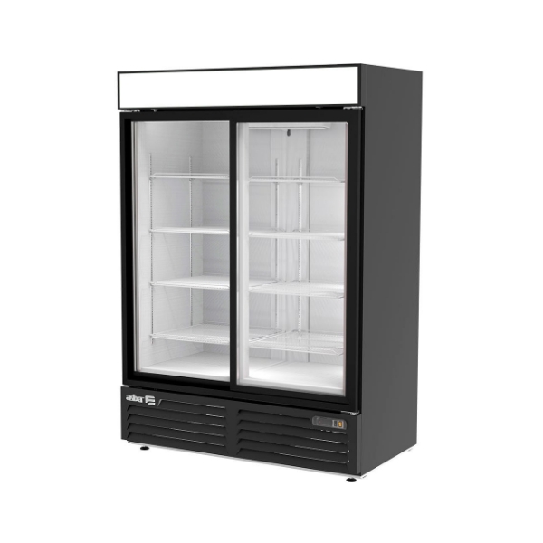 Asber ARMD-47-SD HC Refrigerador Vertical 2 Puertas de Cristal Deslizables 47 Pies Cúbicos