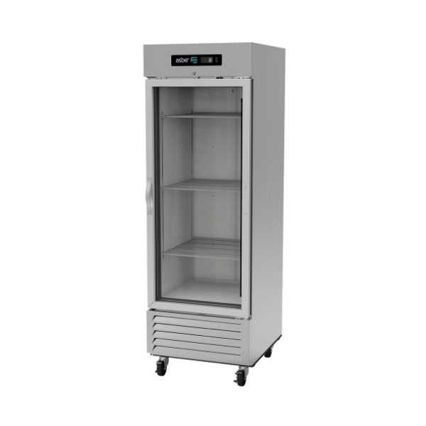 Asber ARR-23-G-H HC Refrigerador Vertical 1 Puerta de Cristal Acero inoxidable 23 Pies Cúbicos