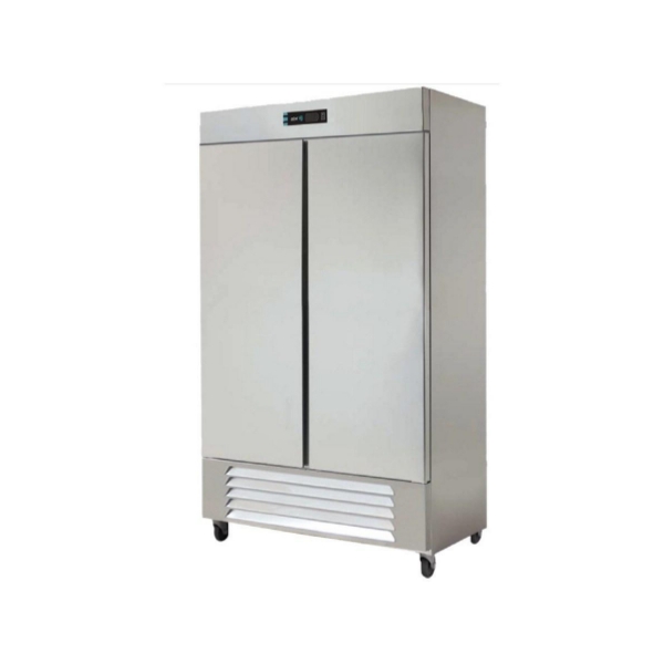 Asber ARR-37 HC Refrigerador Vertical 2 Puertas Sólidas Acero Inoxidable 37 Pies Cúbicos