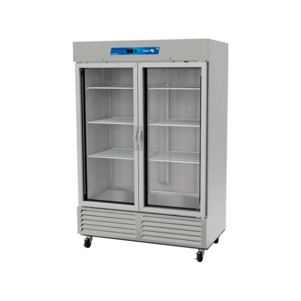 Asber ARR-49-G-H HC Refrigerador Vertical 2 Puertas de Cristal Acero Inoxidable 49 Pies Cúbicos