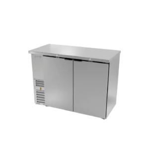 Asber ABBC-24-48-S HC Refrigerador Contrabarra Acero Inoxidable Slim Bar Line 2 Puertas Sólidas 11.3 Pies Cúbicos
