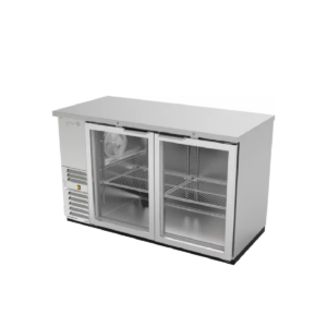 Asber ABBC-58-SG HC Refrigerador Contrabarra Acero Inoxidable 2 Puertas de Cristal 19 Pies Cúbicos