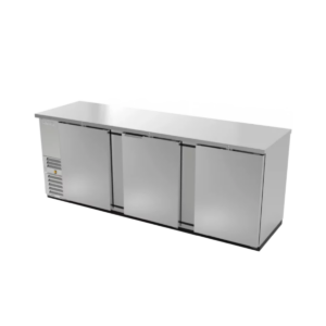 Asber ABBC-94-S HC Refrigerador Contrabarra Acero Inoxidable 3 Puertas Sólidas 34.4 Pies Cúbicos