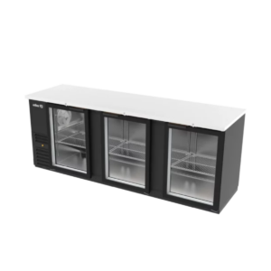 Asber ABBC-94G HC Refrigerador Contrabarra Vinil Negro Bar Line 3 Puertas de Cristal 34.4 Pies Cúbicos