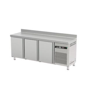 Asber ASTF-79 HC Mesa de Trabajo Congelada 3 Puertas Sólidas Acero Inoxidable 13.9 Pies Cúbicos