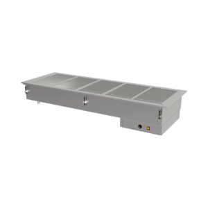 Asber DBM-511-S-W HC Baño María Eléctrico 5 Insertos Acero Inoxidable 220 v