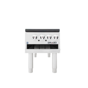 Drago GNFO-02-VSH Estufón 2 Secciones 4 Quemadores Vertical Patas Largas Gas Natural Acero Inoxidable