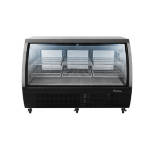 Drago VCI-200 Vitrina Cremera Cristal Curvo Acero Inoxidable 208.2 cm