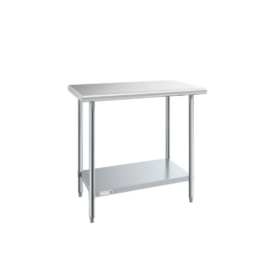 King MTI-100 Mesa de Trabajo Tipo Isla de Acero Inoxidable con Entrepaño 100 cm