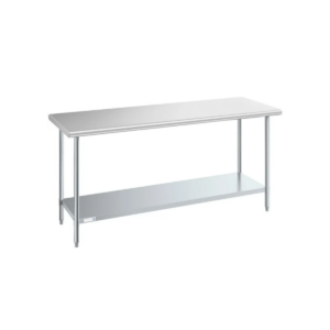 King MTI-200 Mesa de Trabajo Tipo Isla de Acero Inoxidable con Entrepaño 200 cm