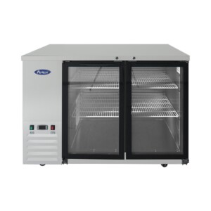Atosa MBB48GGR Refrigerador Contra Barra 2 Puertas Cristal Acero Inoxidable 12.9 Pies Cúbicos 122 Cm