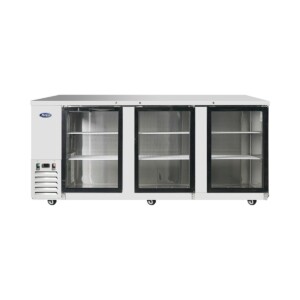 Atosa MBB90GGR Refrigerador Contra Barra 3 Puertas Cristal Acero Inoxidable 30.1 Pies Cúbicos 227 Cm