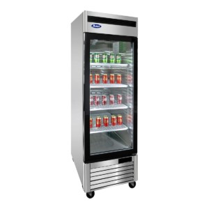 Atosa MCF8705GR Refrigerador Vertical 1 Puerta Cristal Acero Inoxidable 19.1 Pies Cúbicos