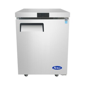 Atosa MGF24RGR Refrigerador Bajo Barra Slim 1 Puerta Sólida Acero Inoxidable 4.8 Pies Cúbicos