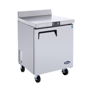 Atosa MGF8408GR Mesa de Trabajo Refrigerada 1 Puerta Sólida Acero Inoxidable 7.2 Pies Cúbicos 70 Cm