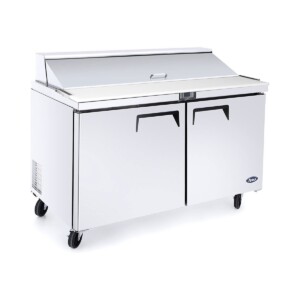 Atosa MSF8302GR Mesa Para Preparación De Sandwiches y Ensaladas 2 Puertas Sólidas Acero Inoxidable 13.4 Pies Cúbicos 122 Cm