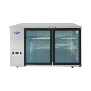 Atosa SBB59GGRAUS1 Refrigerador Contra Barra 2 Puertas Cristal Acero Inoxidable 15 Pies Cúbicos 147 Cm