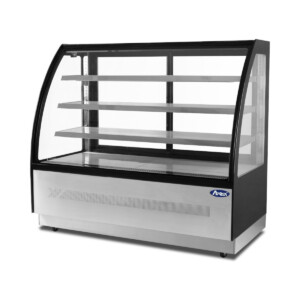 Atosa WDF177D Vitrina De Piso Curva Acero Inoxidable 170 Cm