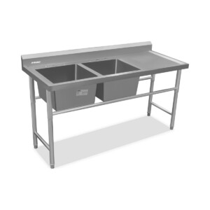 Rhino FREGA-2T Fregadero Doble 2 Tarjas Acero Inoxidable 160 cm